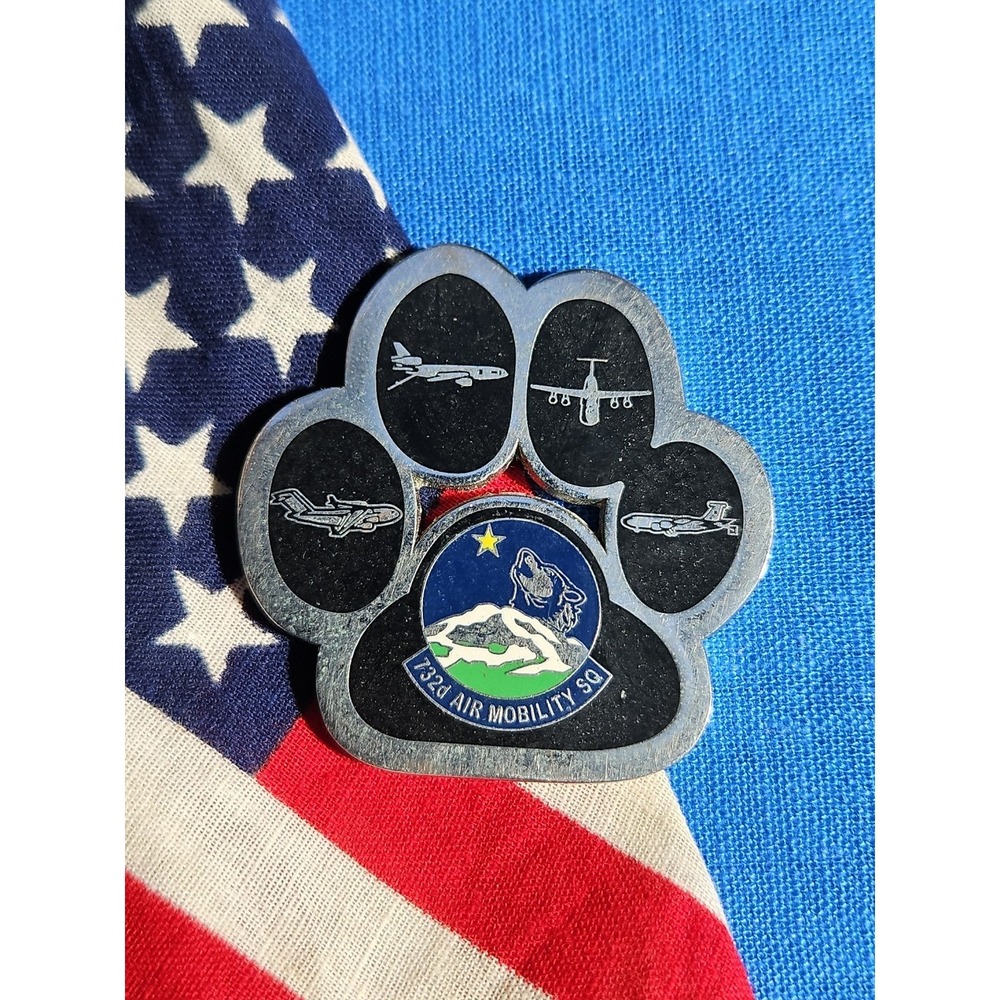 732d Air Mobility Squadron Dog Paw Challenge Coin 732nd Air Force